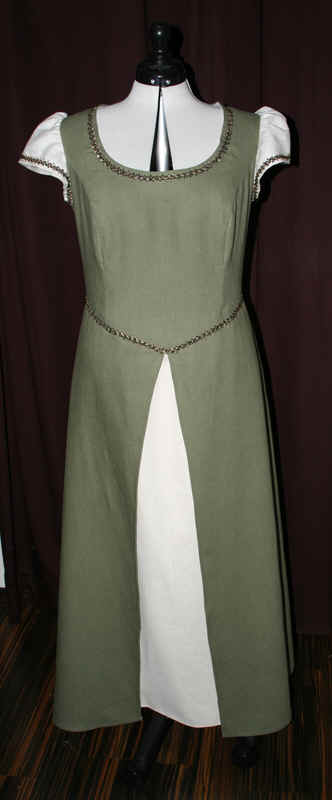 Kleid_Leinen_oliv_Cat Brautkleid Leinen grün