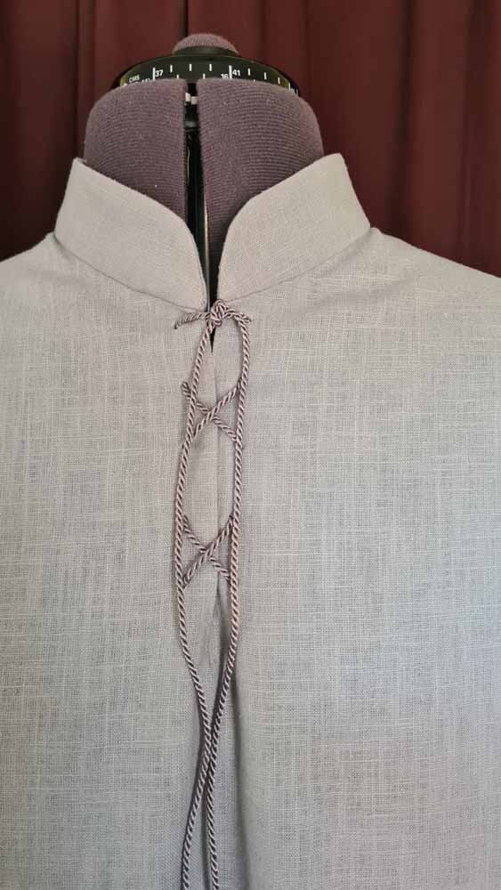 Hemd mit Stehkragen grau