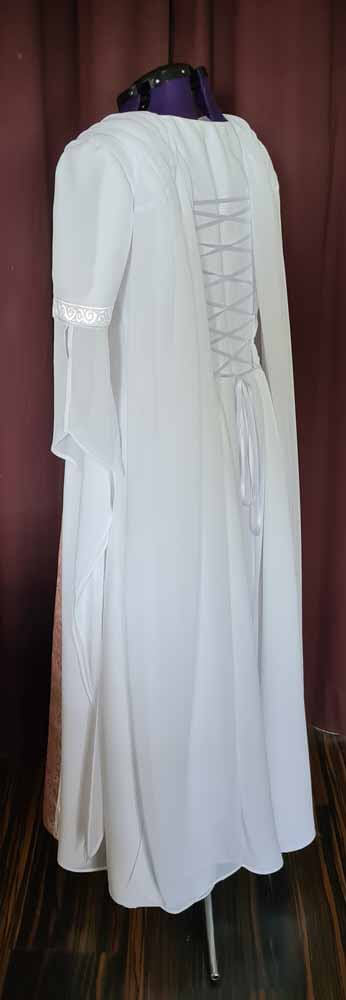 Weißes Mittelalterbrautkleid mit Schnürung