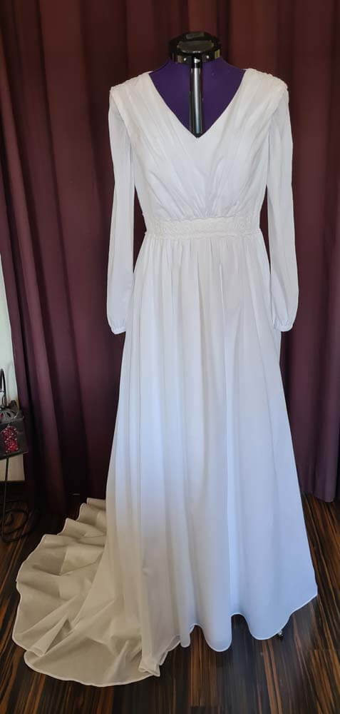 Vintagebrautkleid aus weißer Baumwolle