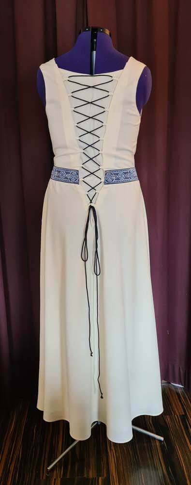 Hochzeitskleid mit Schnürung creme-blau