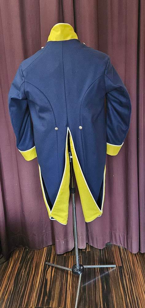 Gehrock fürs Reenactment - Stabsoffizier Leibregiment Württemberg -Rückansicht