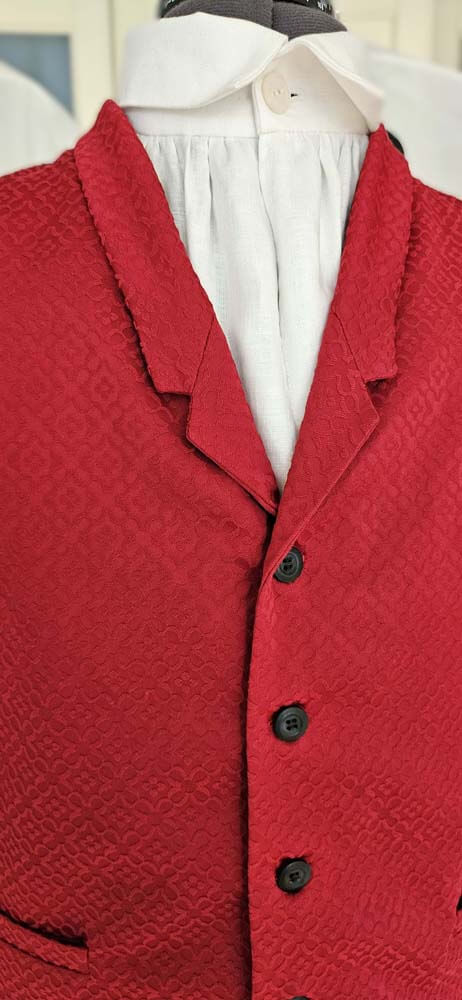 weste-jacquard-rot-hemd Regency-Weste aus rotem Jacquard