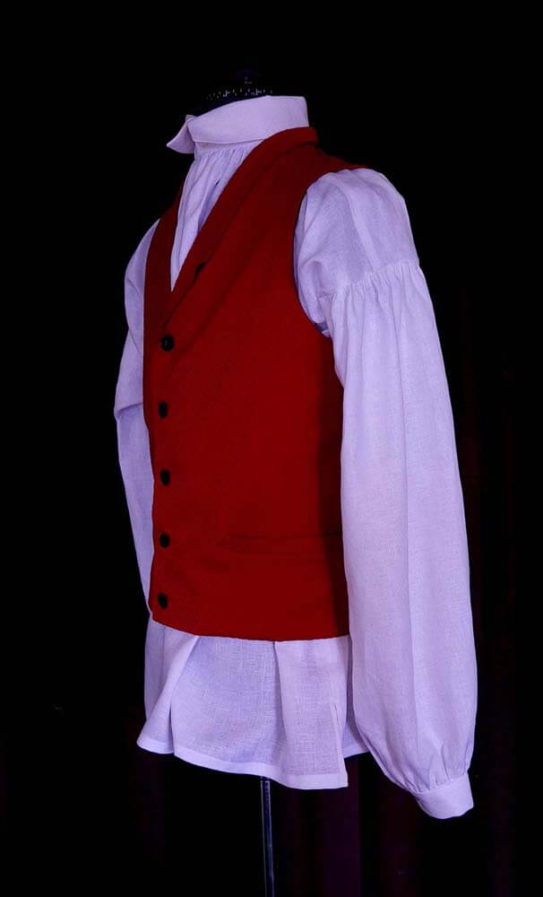weste-rot-hemd Regency-Weste aus rotem Jacquard